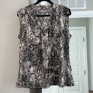 Dana Buchman XL Snake Print Blouse Sleeveless